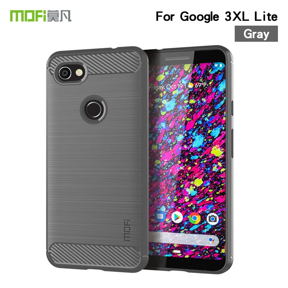 Роскошный чехол Mofi для телефона Google Pixel 3XL Lite, силиконовый чехол для телефона, чехол для Google Pixel 3 Lite, задняя крышка - Цвет: Серый