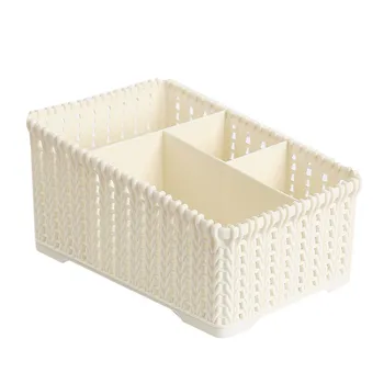 

Multifunction Storage Organizer Basket Plastic Rattan Makeups Holder Desktop Sundries Storage Basket S55