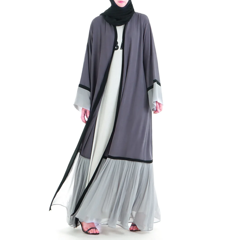 Новая Мода Арабский мусульманский женский свободный кардиган абайя кимоно Jubah Рамадан арабское, с длинными рукавами Турецкая мусульманская молитвенная одежда