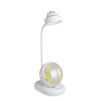 

Portable Multifunctional USB Fan Bendable 3 Stage Adjustable Desk Desktop Light with LED Light