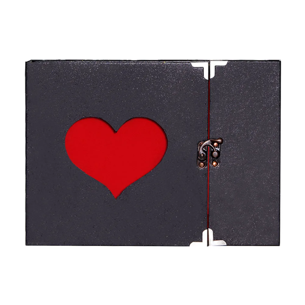 10 дюймов Подарочная коробка черные страницы вставка фотоальбом DIY скрапбук из сердца любовь самоклеющиеся Свадебные флаеры Винтаж - Цвет: Черный