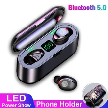 TWS V5 0 Bluetooth Headset Wireless Sport Wireless Earphones Earphone with LED 2000 mAh Charging Bin Phone Holder