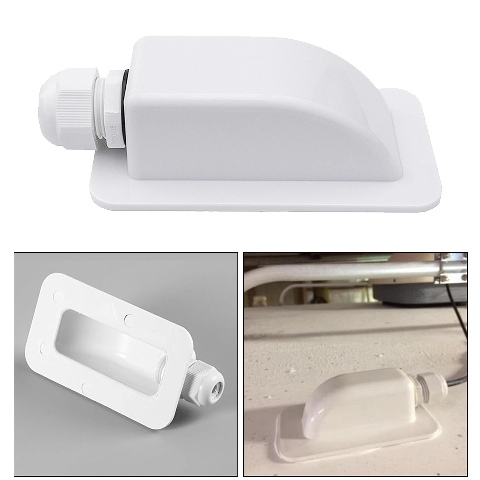 ABS Solar Panel RV Single Cable Entry Gland Box Waterproof Universal White