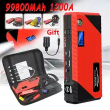 JX31 Многофункциональный Jump-Starter-98600mAh аварийного автомобиля Мощность Дополнительный внешний аккумулятор автомобиль скачок стартер 12V Мини Портативный для 3.0L/6.0L-дизельное топливо