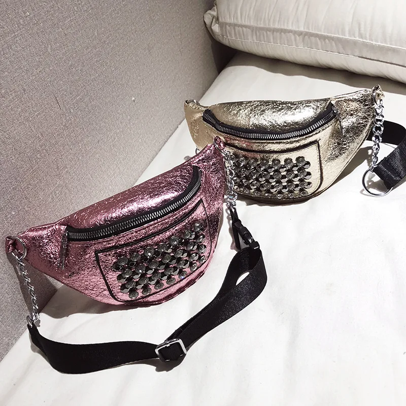 

Mini Bag Women's Sling Wide Shoulder Strap Running Bag Fashion Chest Bag Sequin Bag Disco Bag YUBAI