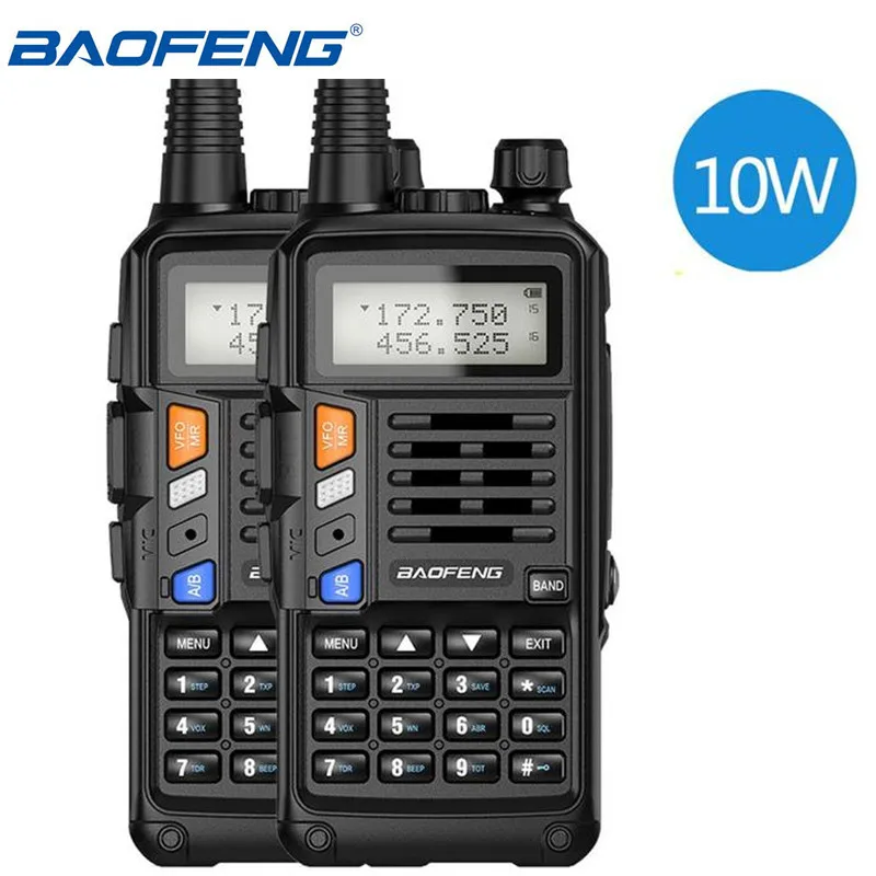 2 шт BaoFeng UV-S9 плюс иди и болтай Walkie Talkie 10 Вт мощное радио CB трансивер дальний