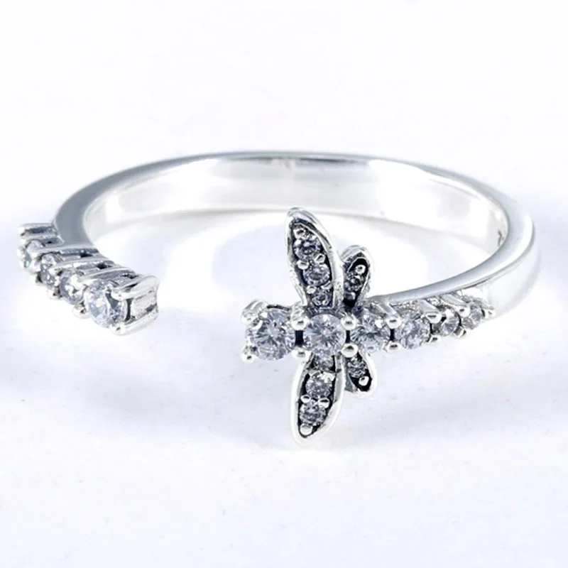Anillo abierto de libélula brillante para mujer, de Plata de Ley 925, Original, regalo de fiesta de boda, joyería Europea artesanal