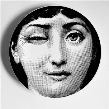 Fornasetti тарелки керамические украшения фарфоровое блюдо декоративные настенные подвесные тарелки украшения гостиной Декор стола в комнате ручной работы - Цвет: 20