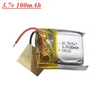 3.7V 100mAh 751517 Lipo Battery For JJ810 RC Quadrocopter 3.7V Battery 13mm Plug 1pcs to 10Pcs 1