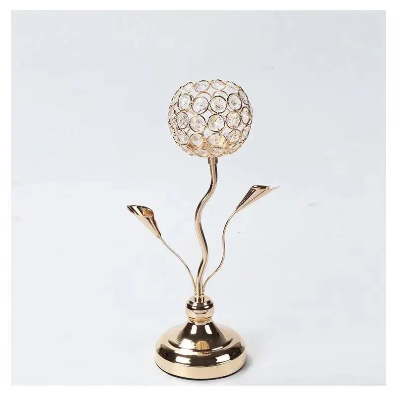 

free shipping new arrival sample high quality metal candle holder modern flower design candle stick for home wedding table deco