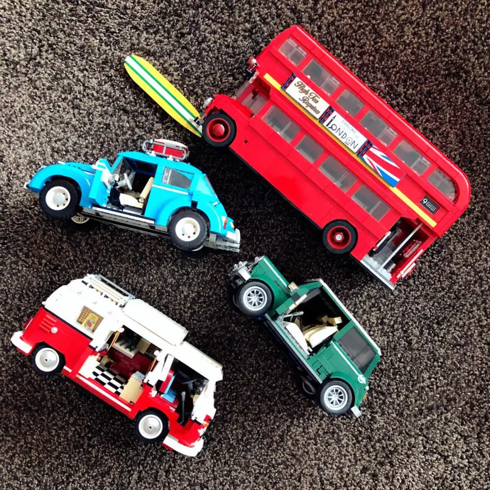 

Compatible 10220 10252 10242 Volkswagen T1 Camper Classic car model Building Blocks Bricks Toys Christmas Gift 21001 21002 21003
