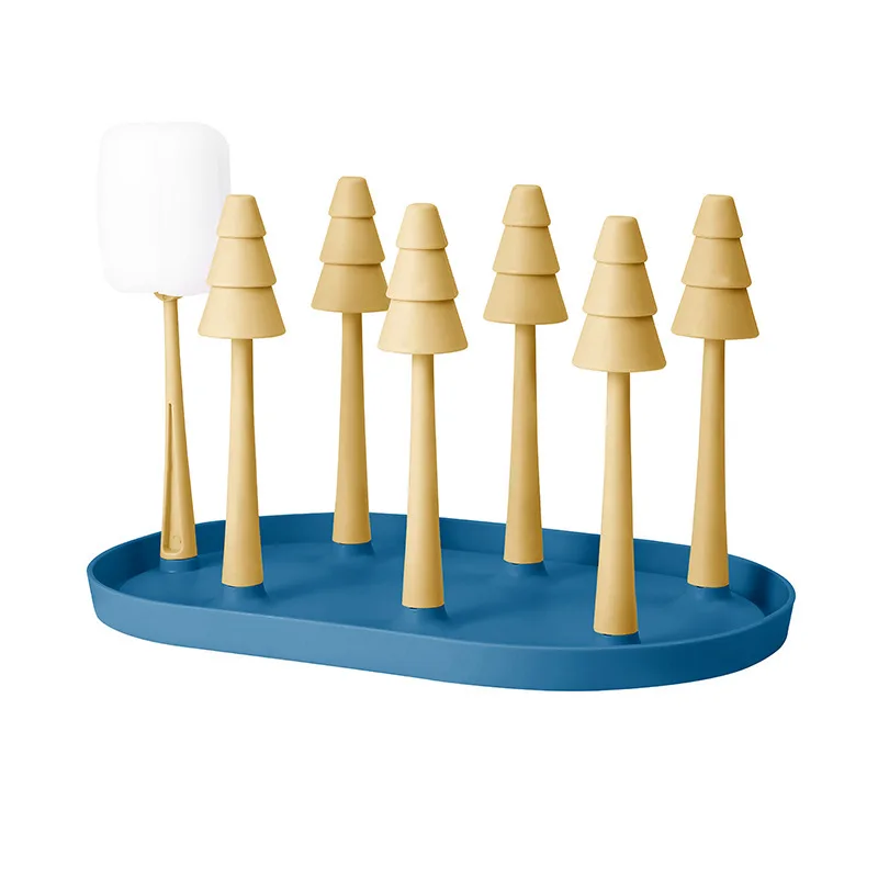 

Baby Bottle Drying Rack, Feeding Holder Rack with Removable Water Tray, Ideal for Bottles, Teats, Cups, Pump Parts 26x18x15cm
