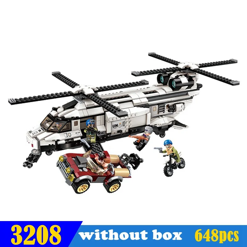 Enlighten 3208 650 шт Военный Город с двумя вёслами вертолет Тандер Миссия армия строительные блоки игрушки для детей