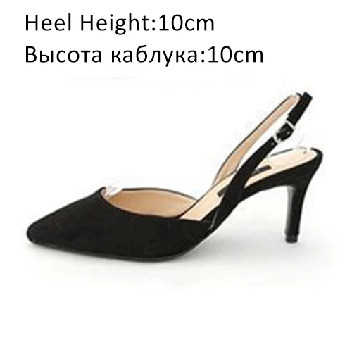Для женщин брендовые туфли на высоких каблуках женские туфли-лодочки женские шпильки обувь для вечеринок острый носок с петлей на пятке; Офис верхняя модельные туфли размера плюс DE - Цвет: Black Pumps 10cm