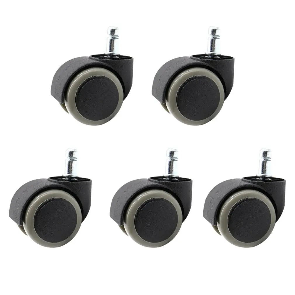 

5pcs 50mm 2 inch 11*22 Home Office Chair Casters Nylon Twin Wheel Plunger Rod Smooth
