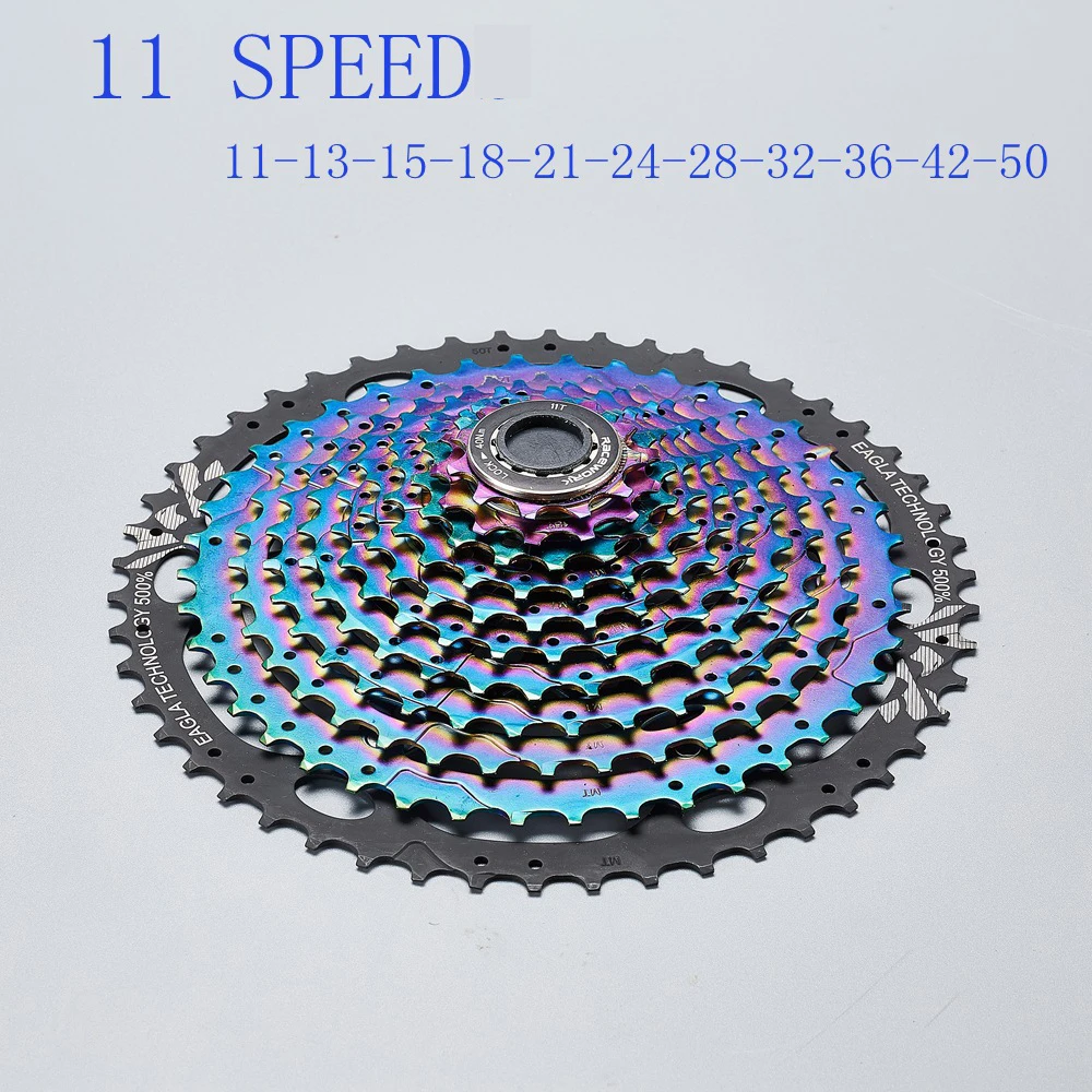 11speed 50T cassette RACEWORK 11-50T MTB велосипедная кассета Звездочка горный велосипедный маховик Радуга полная сталь прочный Сверхлегкий 11 в маховик 11 скорость - Цвет: 11speed 50T cassette