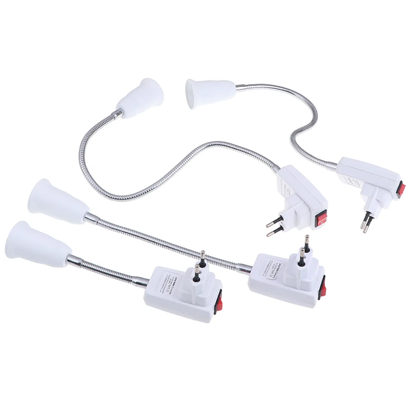 

1pcs E27 Table Light Lamp Bulb Holder Flexible Extension Converter Switch Wall Base Holder Screw Socket EU US Plug