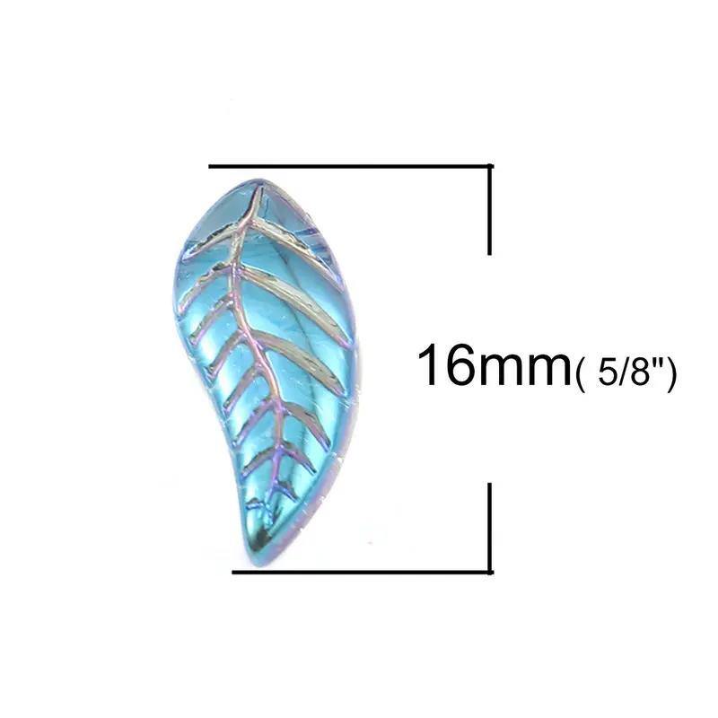 50 PCs Doreen Box Glass Beads Leaf Multicolor AB Rainbow Bead For DIY Fashion Bracelet Jewelry Making16x 8mm, Hole: 0.9mm 50 PCs Doreen Box Glass Beads Leaf Multicolor AB Rainbow Bead For DIY Fashion Bracelet Jewelry Making16x 8mm, Hole: 0.9mm