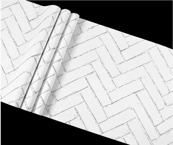 Vintage 3d Waterproof White Brick Wallpaper Roll