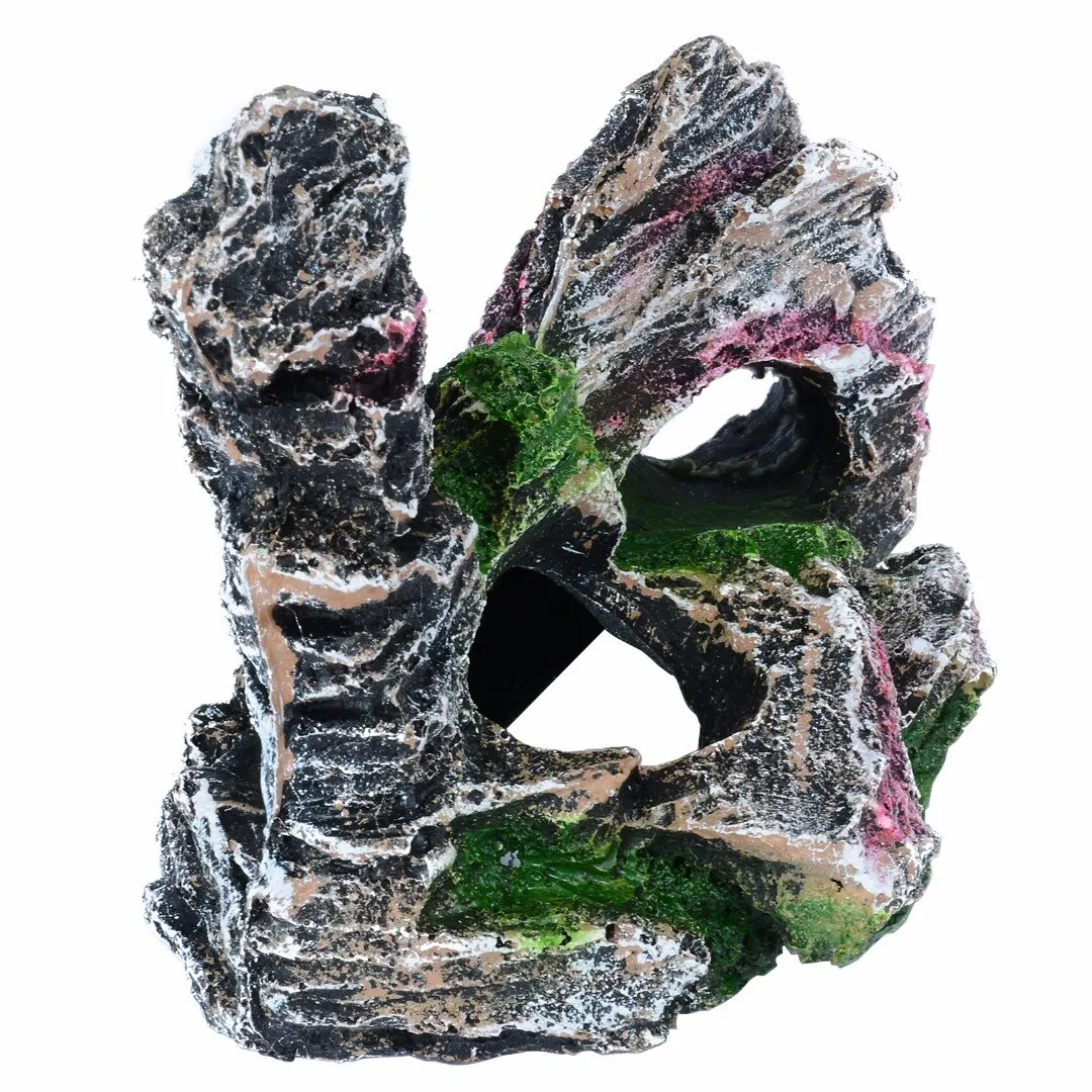 Artificial Rockery Resin Ornament Hiding Cave for Aquarium Fish Tank Landscaping Decoration Accessories