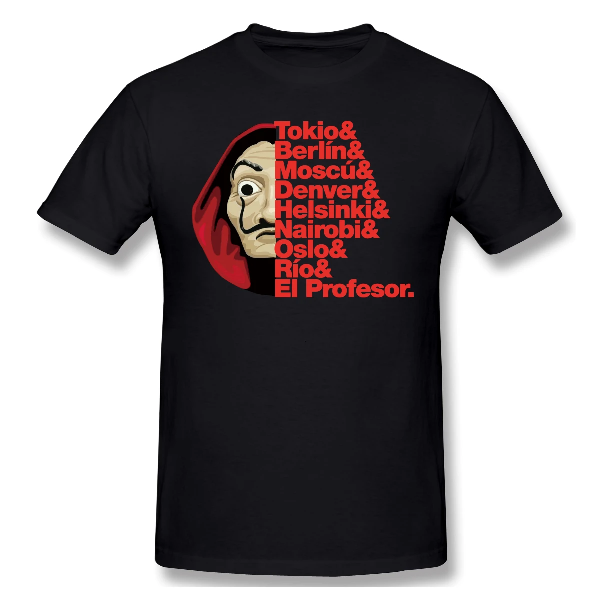 

2019 Money Heist - La Casa De Papel 4 Men's Basic Short Sleeve T-Shirt 3D Print t shirt Cotton Funny T-shirt home Top Tees