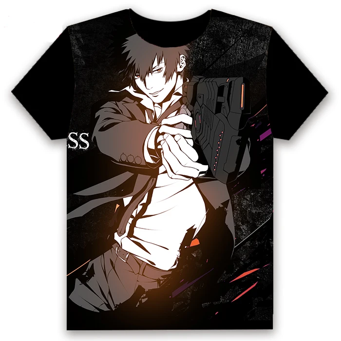 Модная футболка аниме Psycho-Pass Kougami Shin'ya Tsunemori, топы с короткими рукавами для косплея, повседневная черная футболка унисекс, летняя забавная футболка - Цвет: 25