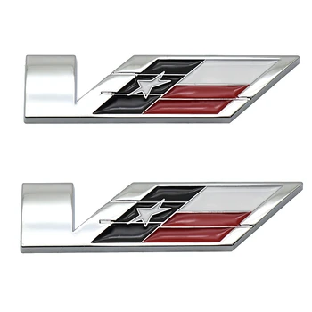 

10pcs 3D Alloy V Logo Car Styling Rear Trunk Emblem Body Sticker For Cadillac CTS XTS DTS ATS CT6 XT5 SRX SLR BLS Escalade