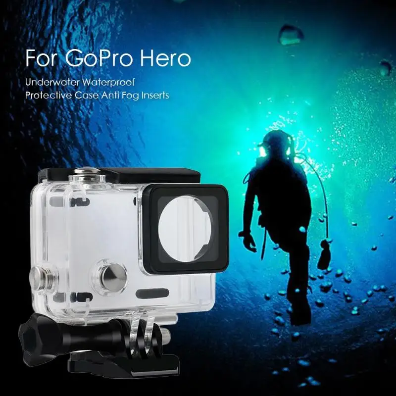 Для GoPro Hero 3+ 4 подводный водонепроницаемый защитный чехол противотуманные вставки