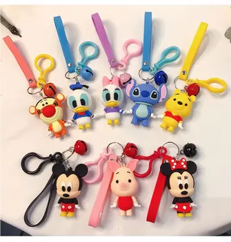 

Cartoon Character Keychains Cute Mickey Minnie Action Figure Key Chain Donald Duck Bag Pendant Creative Car Pendant Key Ring