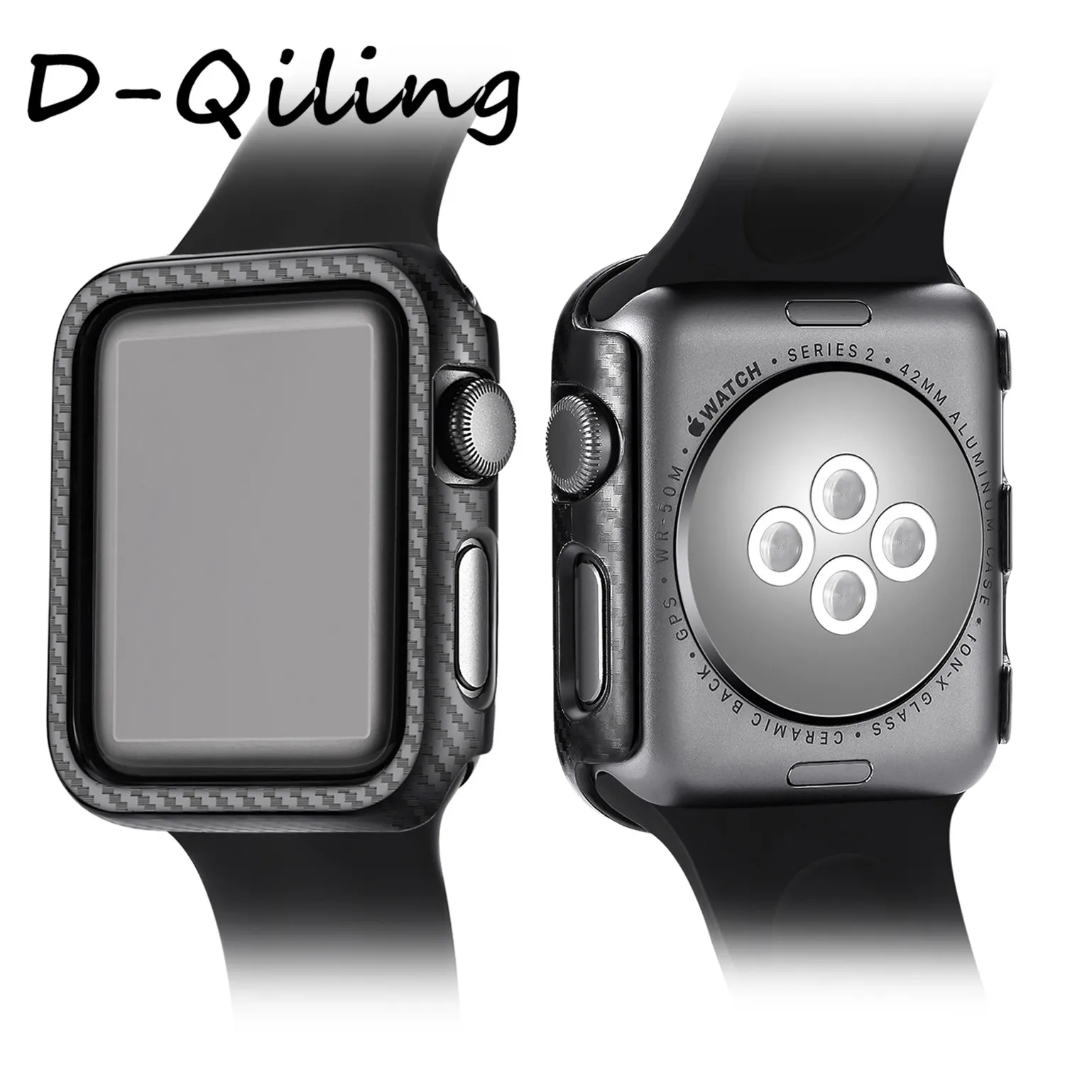 D-Qiling Ультратонкий чехол из углеродного волокна для Apple Watch Series5 4 3 2 1 iWatch 38 42 мм 40 44 мм чехол для ремешка