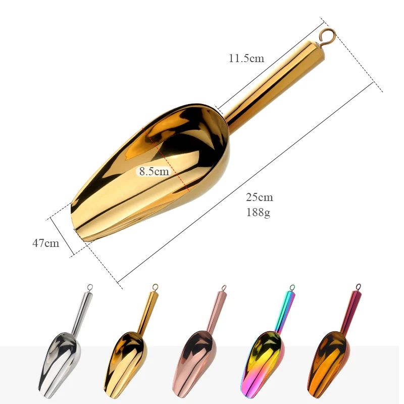 Stainless Steel Ice Shovel Scoop 1/2PCS 9.8inch