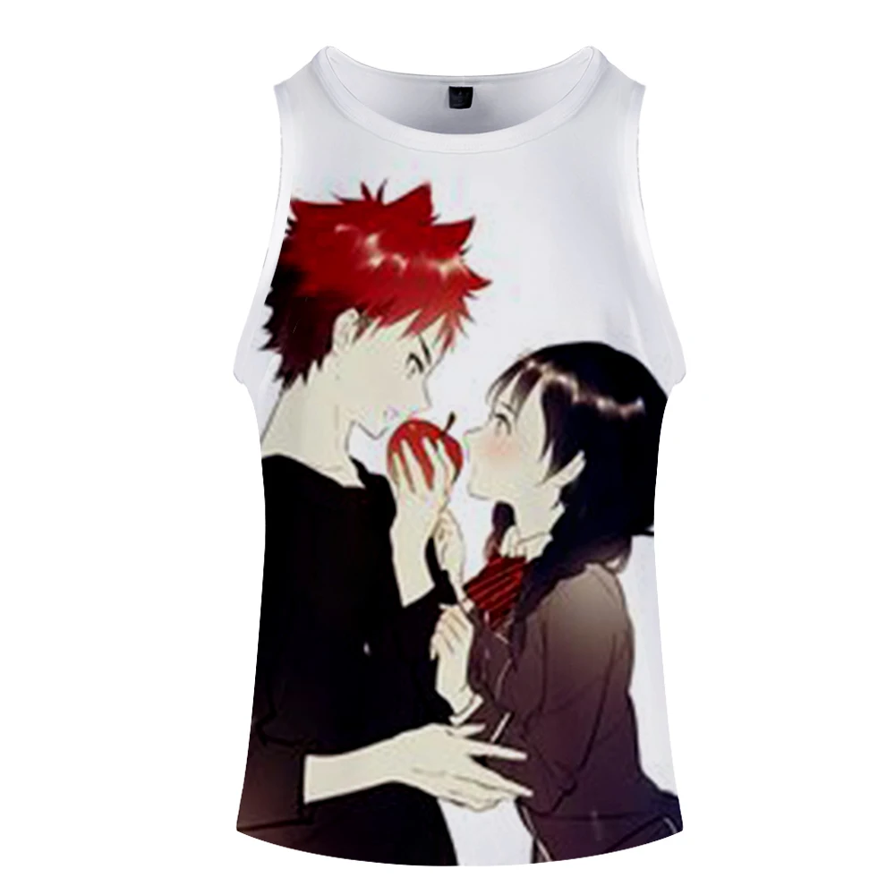 Shokugeki no souma, 3D майка с круглым вырезом, летняя майка без рукавов с широкими плечами, Мужская женская повседневная одежда для пары