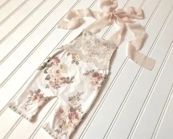 

Overall Outfit Holiday Baby-Girl Toddler Kids Summer Floarl Lace Cotton Jumpsuit Rompers Bandage Casual Cute Fashionable 0-4T