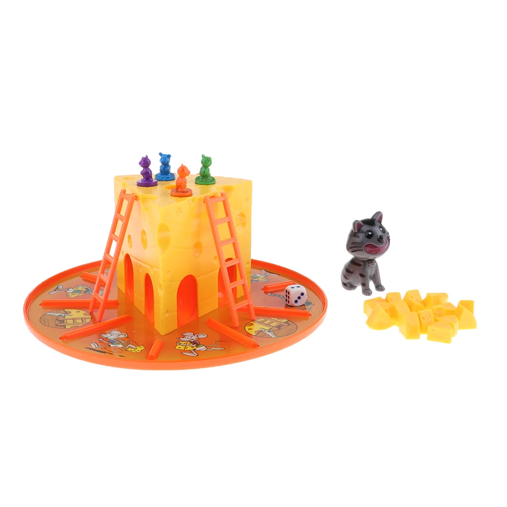 Classic Cat and Mouse Cheese Board Game  - 4 Pieces Mice, Educational Parent - kid Interaction Toys