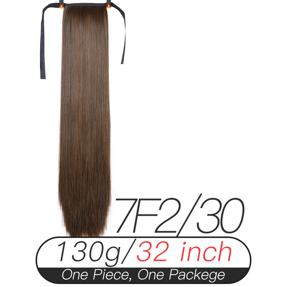 7F2I30 Xnaira афро поддельные волосы пучок кусок блонд длинный прямой шнурок конский хвост Синтетический конский хвост наращивание волос Клип Ins для черного - Цвет: 7F2I30