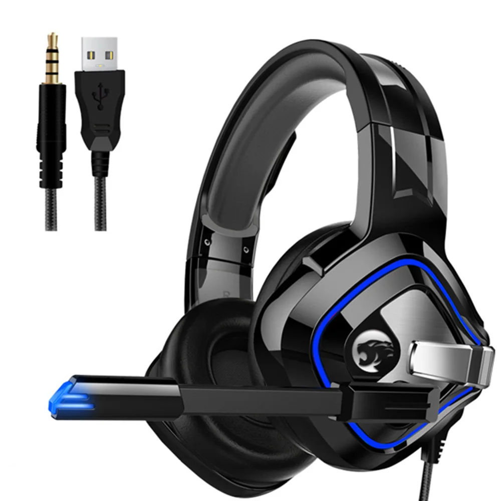 A66 PS4 Игровые наушники стерео RGB дыхательный светильник наушники гарнитура с микрофоном для нового Xbox One/PC разъем геймера