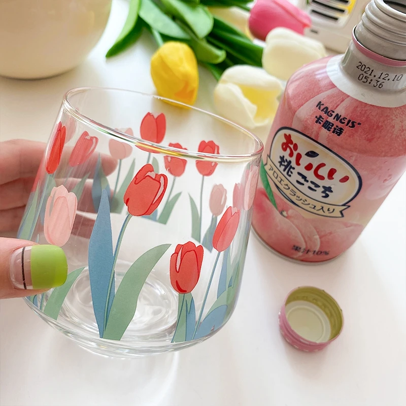 Kawaii Korea Style Tulip Glass Cup - Limited Edition