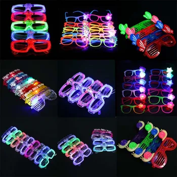 

2020 Cool LED Blinking Glasses Women Girl Light Up Flashing Shutter Blinds Eye Glasses Eyewear Halloween Glow Party Supplies