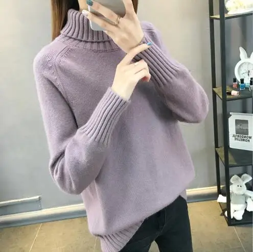 Fdfklak Casual new pull femme pullover sweater women thick warm knit top woman winter clothes turtleneck women's sweaters