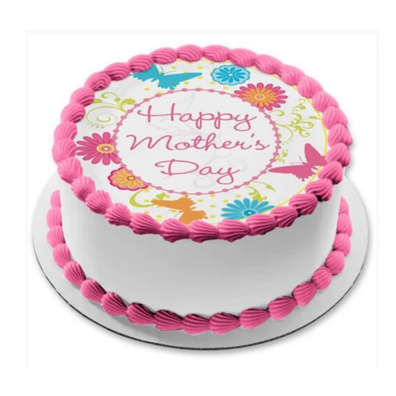 Mothers Day Birthday Cake Topper Edible 7.5" Wafer Cake Decoration 