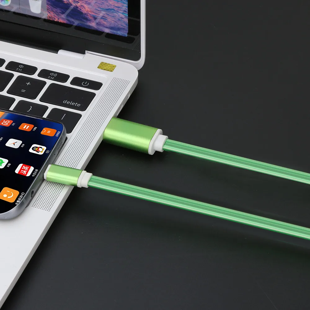 Зарядное устройство для телефона, портативное быстрое зарядное устройство 2.4A, светодиодный светильник, кабель type-C, проводное быстрое зарядное устройство, кабель для передачи данных для телефона