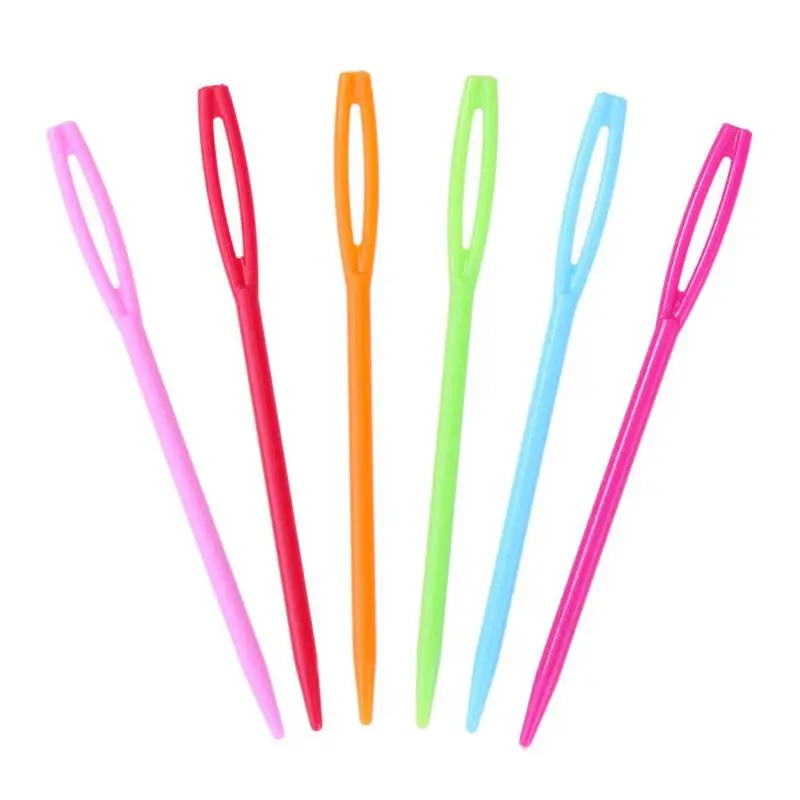 20PCs Mixed Color 7cm/9.5cm Plastic Knitting Needles Crochet Hooks Wool Yarn Needle Children DIY Sweater Weaving Tools Accessory 20pcs mixed color 7cm 9 5cm plastic knitting needles crochet hooks wool yarn needle children diy sweater weaving tools accessory