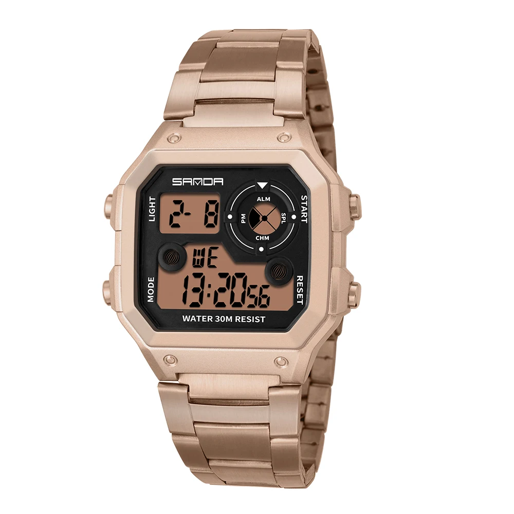 

SANDA Automatic Watch LED Digital Men Watch Fashion Electronic Wristwatch Count Down Clock Smart Watches Montre Femme 340