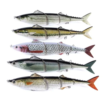

Soft Rubber Bait Fishing Lure Artificial Shape Lifelike Multi Joint Lure Fishing Accessories With 2 Treble Fishhooks