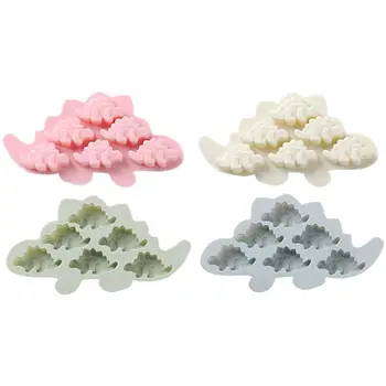 

4pcs Ice Mold Silicone Dinosaur Shaped Ice Cube Mold Chocolate Mould Kitchen Gadget for Home (Blue + Pink + Green + Beige)
