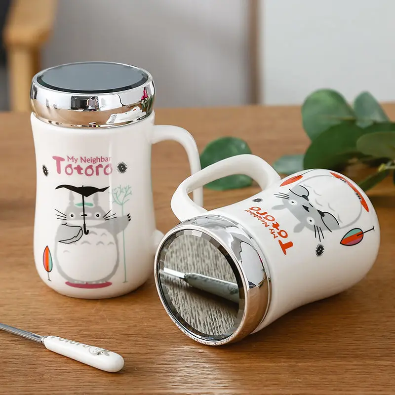 Creative Ceramic Cup Female Student Cup Large Capacity Water Cup Mug Simple with Lid Spoon Couple Coffee Cup Milk Cup Coffee