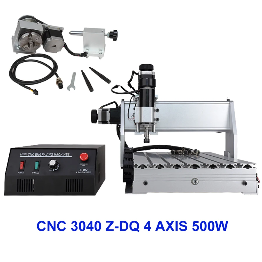CNC 3040Z DQ 4 оси мини фрезерный станок с ЧПУ гравер лазерная гравировка для