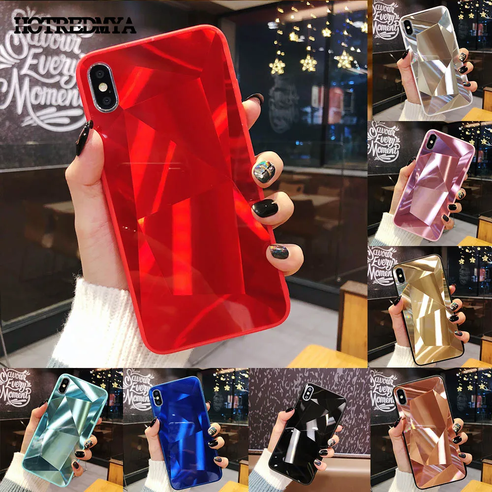 

3D Diamond Prism Mirror Case For iphone 11Pro X XR XS Max Cute Soft TPU Shockproof Cover For iphone 6 8 7 Plus laser Case
