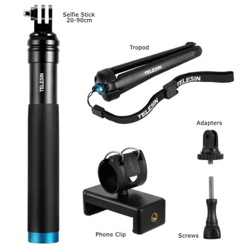

20-90cm Telescopic Selfie Stick Monopod with Tripod Phone Clip Holder For GoPro Hero 8 7 6 5 4 3 Sess Max Insta360 One X R Yi 4K