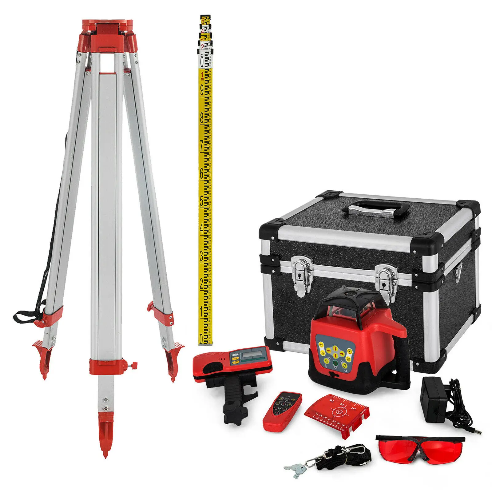 

1.65M Tripod Rotary Laser 5M Staff Automatic Red Beam Rotation